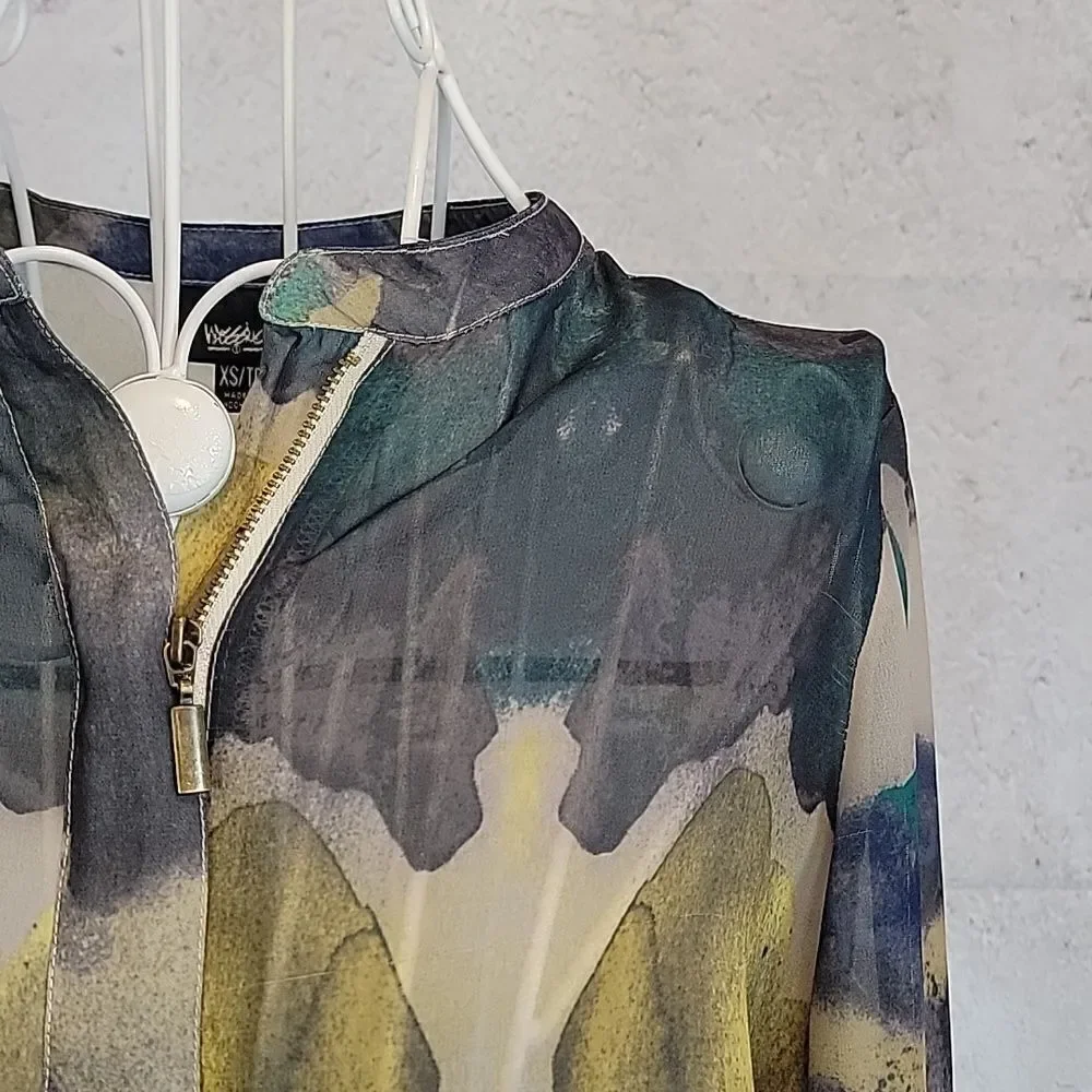 Mossimo sheer blouse watercolor print Women's Size XS
